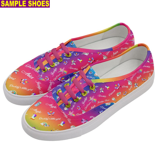 Unicorn Pony *Add Your Own Text Unique Customized Girl Shoes