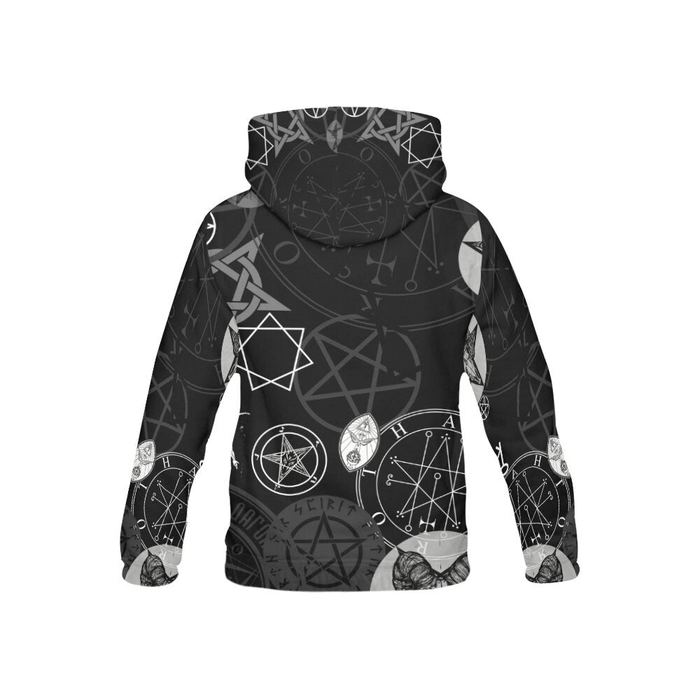 Occult Symbol Satanic Supernatural Witch Witchcraft Black Magic Pullover Hoodie