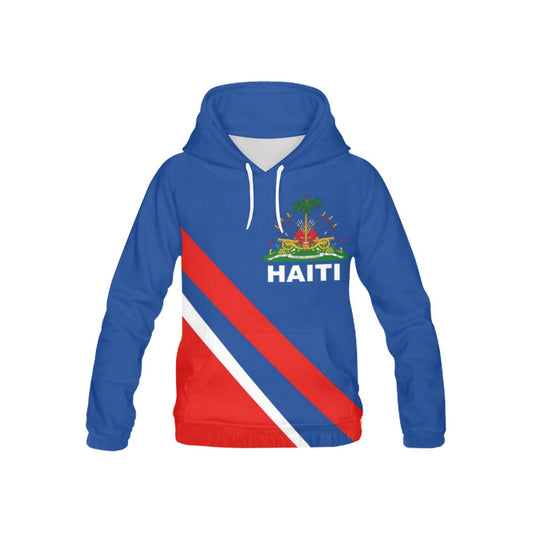 Haiti Flag Pullover Coat of Arms Black Red Hoodie
