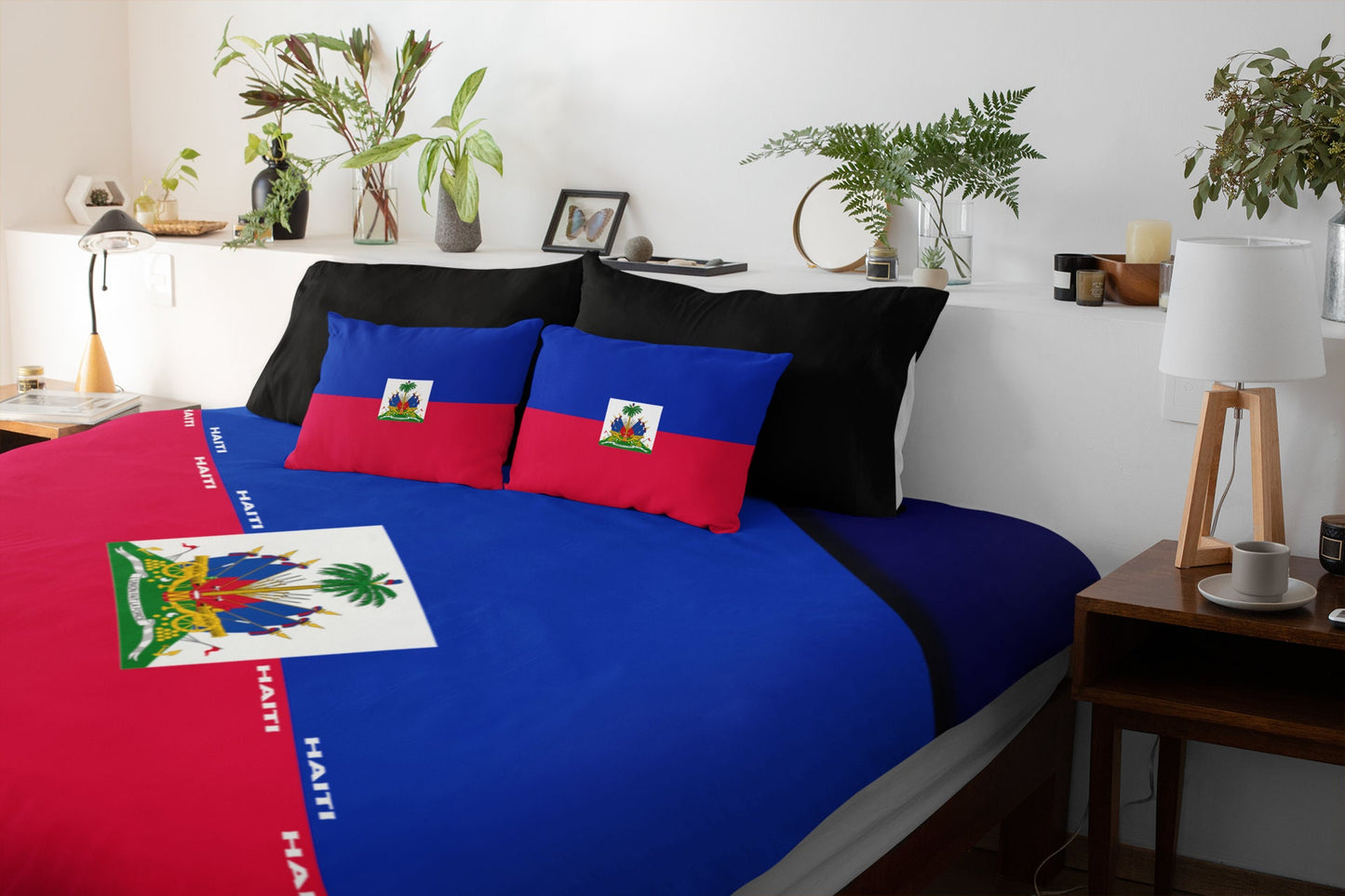 Haiti National Flag Duvet Cover & Matching Pillow Cases Bed Set