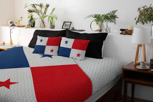 Panama National Flag Duvet Cover & 2 Matching Pillow Cases Bed Set
