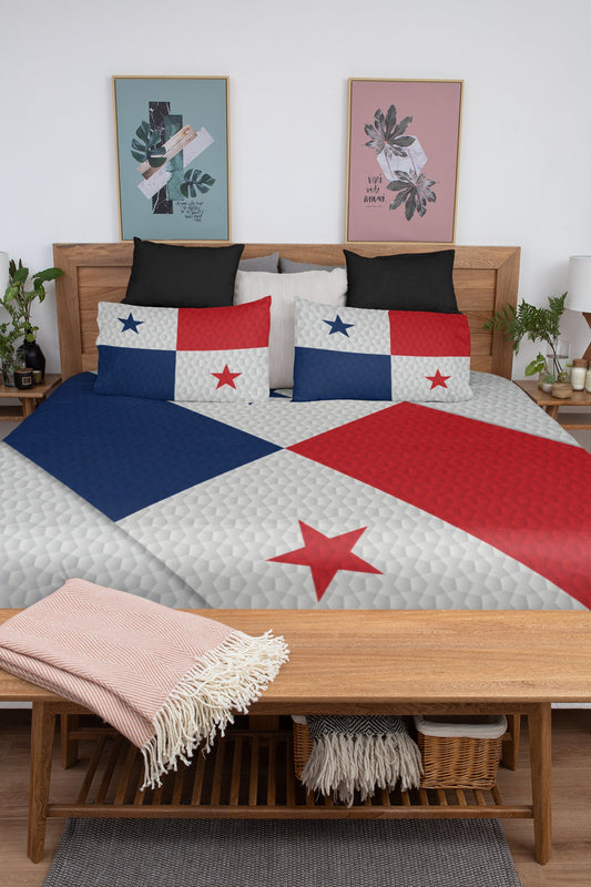 Panama National Flag Duvet Cover & 2 Matching Pillow Cases Bed Set