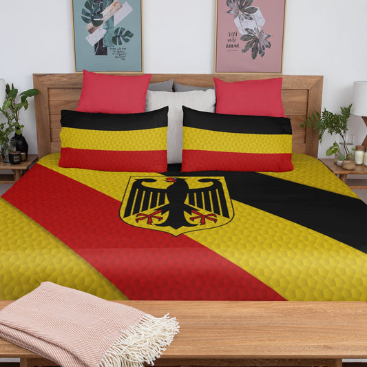Germany National Flag Duvet Cover & 2 Matching Pillow Cases Bed Set