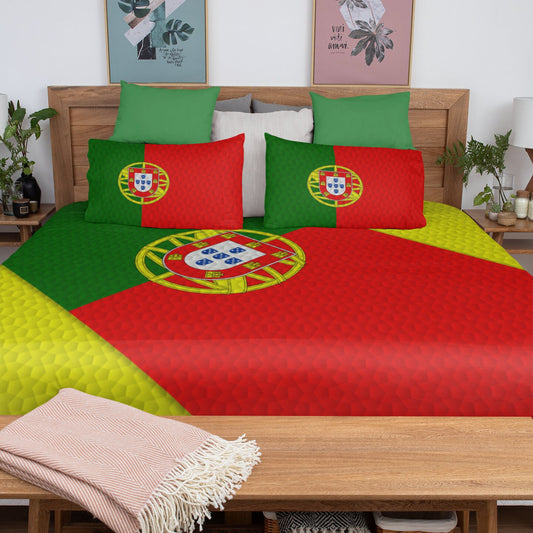 Portugal National Flag Duvet Cover & 2 Matching Pillow Cases Bed Set