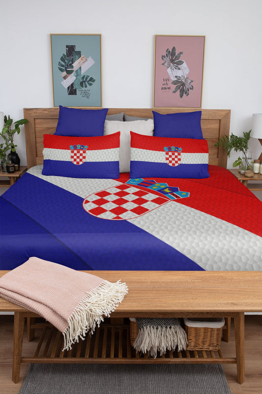 Croatia National Flag Duvet Cover & 2 Matching Pillow Cases Bed Set