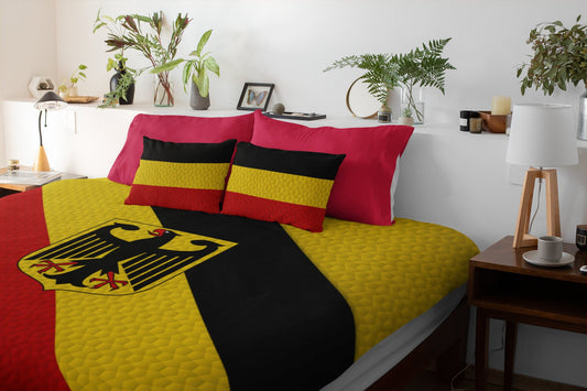 Germany National Flag Duvet Cover & 2 Matching Pillow Cases Bed Set