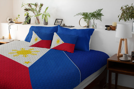 The Philippines National Flag Duvet Cover & 2 Matching Pillow Cases Bed Set