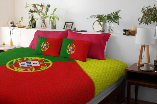 Portugal National Flag Duvet Cover & 2 Matching Pillow Cases Bed Set