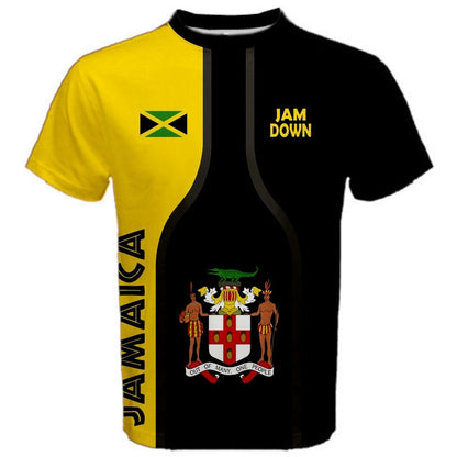 JAMDOWN Jamaica Coat of Arms Flag Black T-shirt
