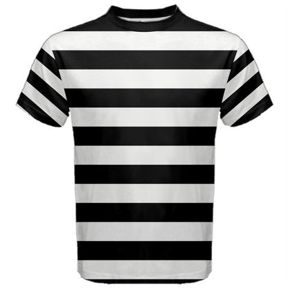 Black an White Stripes Trendy Men's T-shirt