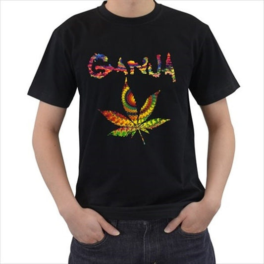 Jamaican Ganja Text Hippie Tie Dye Weed Leaf T-shirt