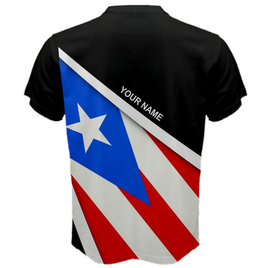 Custom Name Puerto Rico Coat of Arms Flag T-shirt