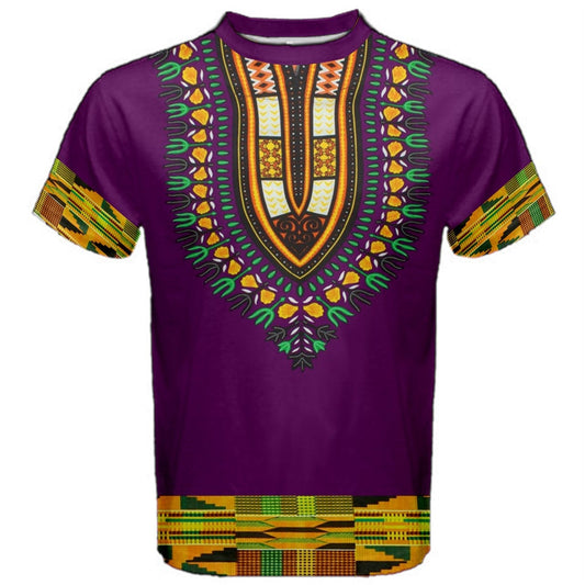 Dashiki Stlye Kente Cloth African Pattern Print T-shirt