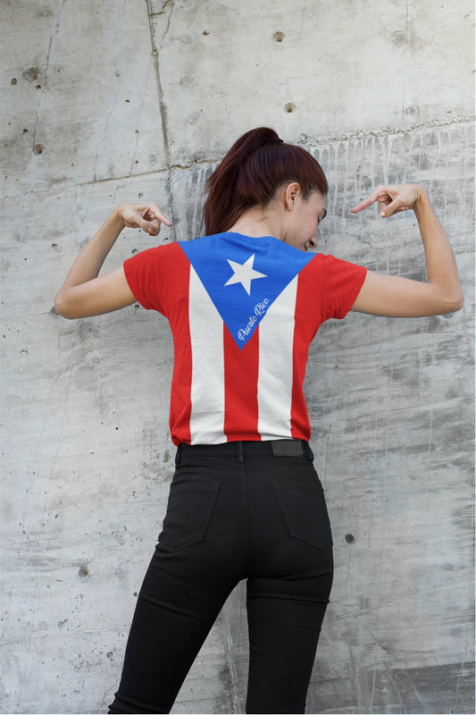 Puerto Rico Flag Women's Crew or V neck T-shirt