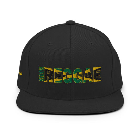 Roots Reggae Rub a Dub Jamaican Flag Embroidered Snapback Hat