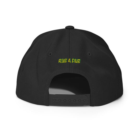 Roots Reggae Rub a Dub Jamaican Flag Embroidered Snapback Hat
