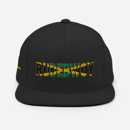 RUDEBWOY Jamaican Flag Wah Gaan Black or Camo Green Snapback Hat