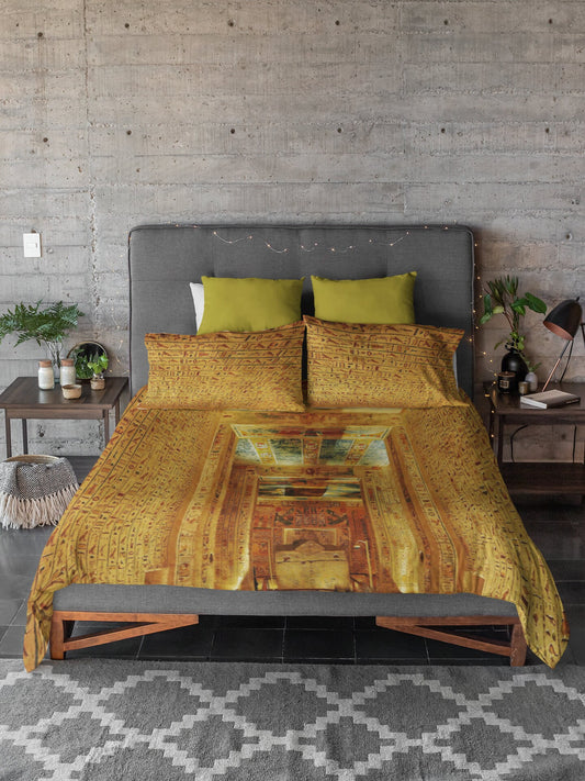 Ancient Egypt Hieroglyphics Duvet Cover & 2 Matching Pillow Cases Bed Set