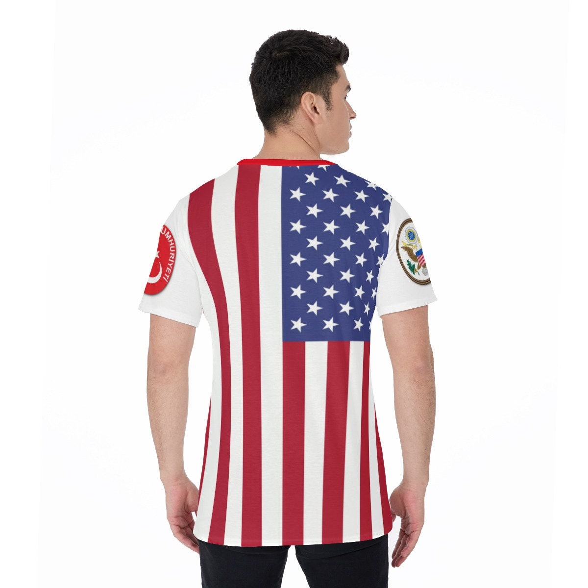 Turkey United States Multi Flag USA Turkish Men's T-Shirt