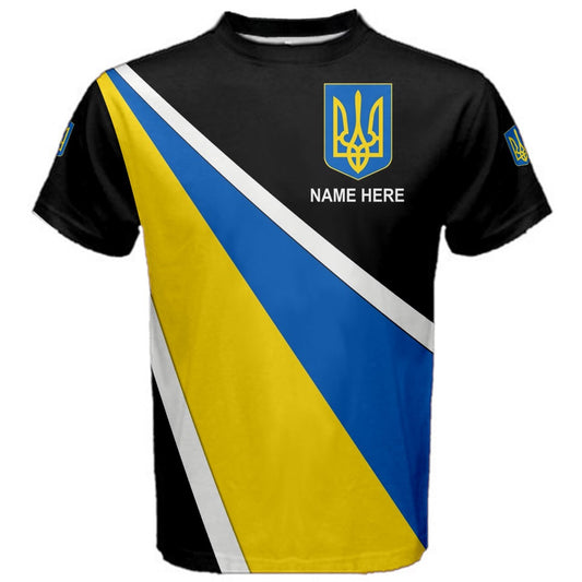 Custom Name Ukraine Coat of Arms Flag T-shirt