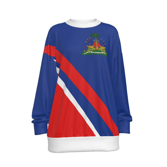 Haiti Coat of Arms Flag Casual Women's Sweatshirt