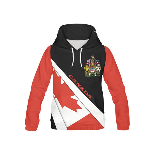 Canada Flag Coat of Arms Pullover Mens Hoodie