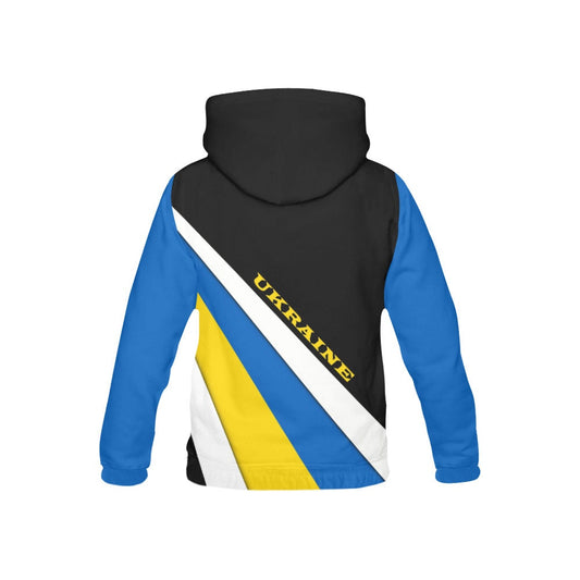 Ukraine Flag Pullover Coat of Arms Mens Hoodie