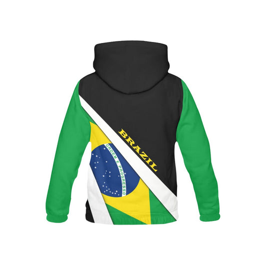 Brazil Flag Brazilian Coat of Arms Pullover Mens Hoodie