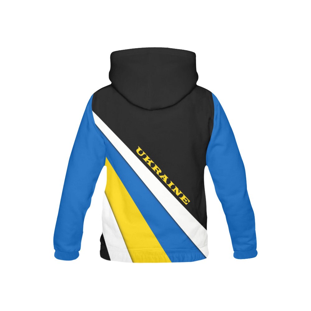 Ukraine Flag Coat of Arms Pullover Mens Hoodie