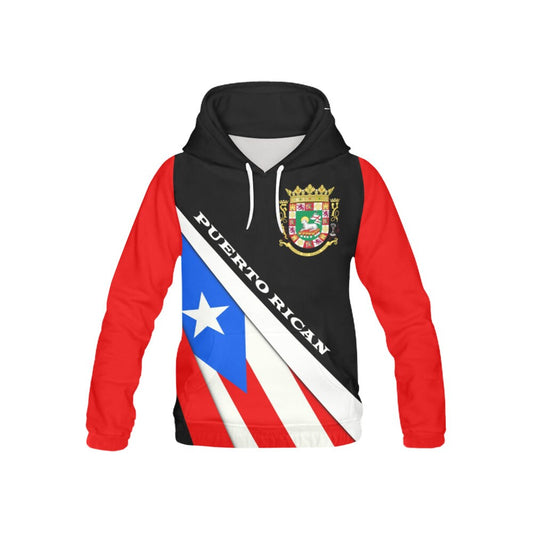 Puerto Rico Flag Coat of Arms Pullover Mens Hoodie