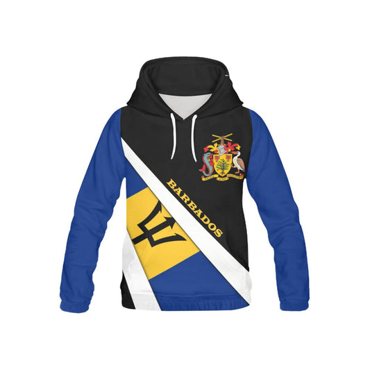 Barbados Flag Coat of Arms Pullover Mens Hoodie