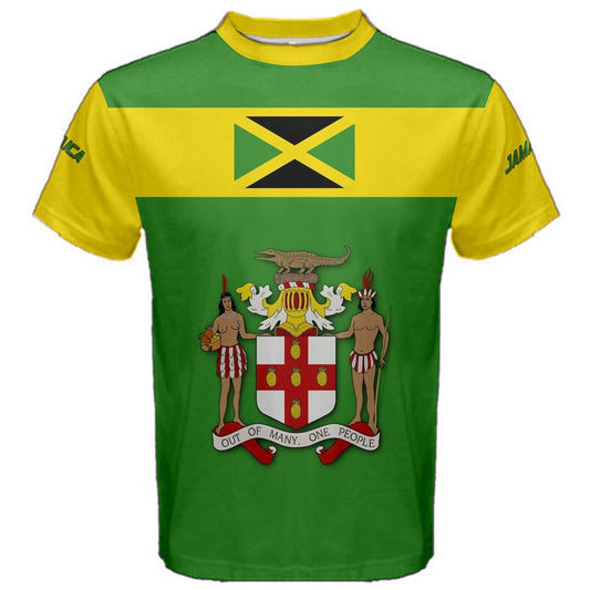 Custom Jersey Number And Name Jamaica Flag T-shirt