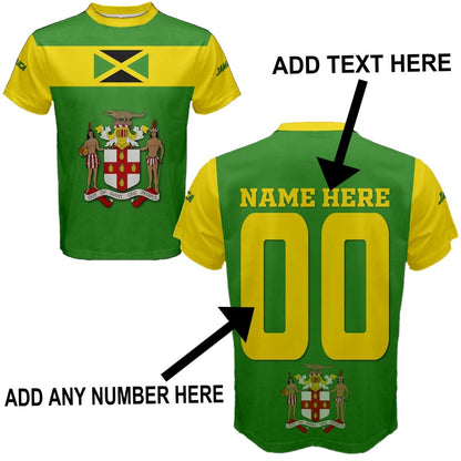 Custom Jersey Number And Name Jamaica Flag T-shirt