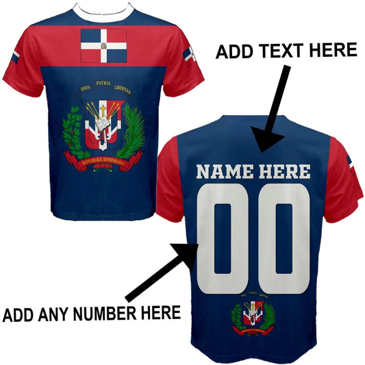 Dominican Republic Jersey Numbers And Name Flag T-shirt