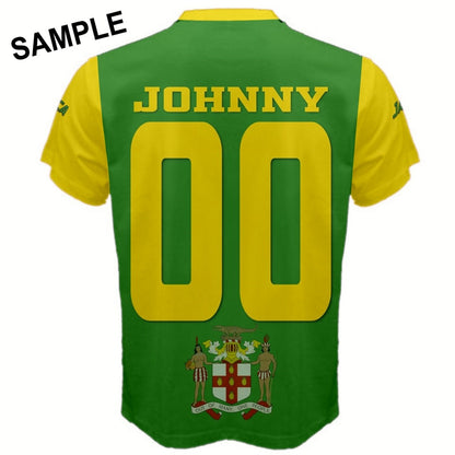 Custom Jersey Number And Name Jamaica Flag T-shirt