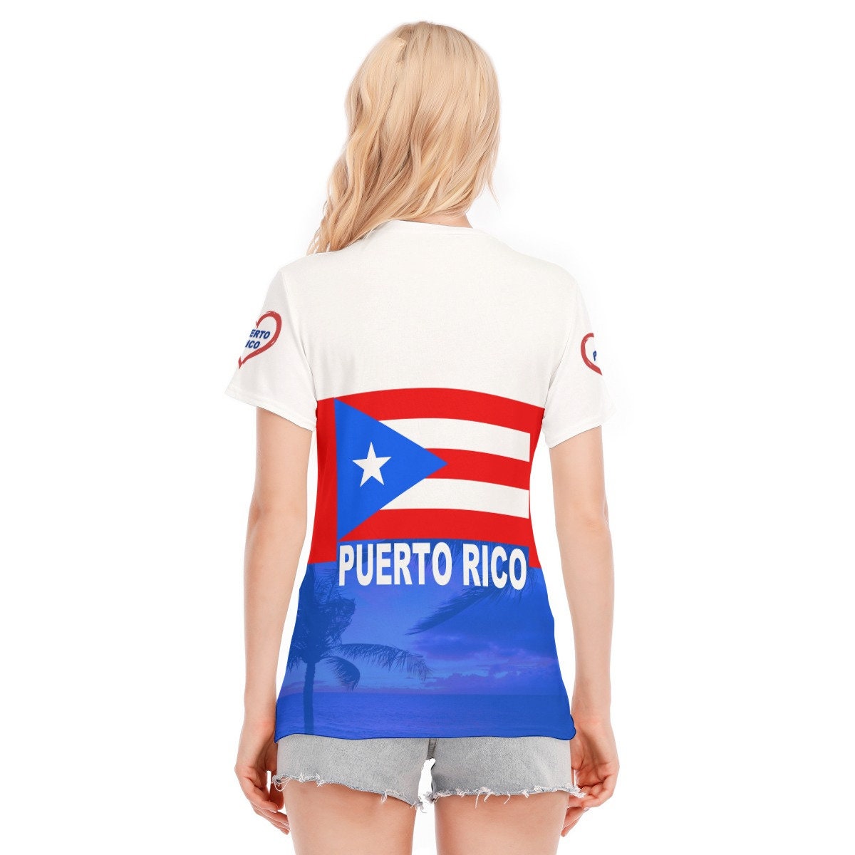 I Love (Heart) Puerto Rico Women's Round Neck Cotton T-Shirt