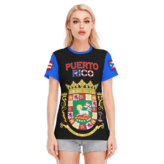 Women's Puerto Rican Round Neck Cotton T-Shirt
