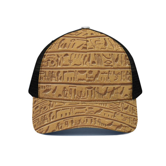 Egyptian Hieroglyphics Unisex Cap With Black Half-mesh