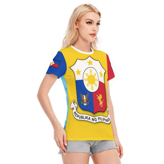 Philippines Coat Of Arms Flag Women's Cotton T-Shirt