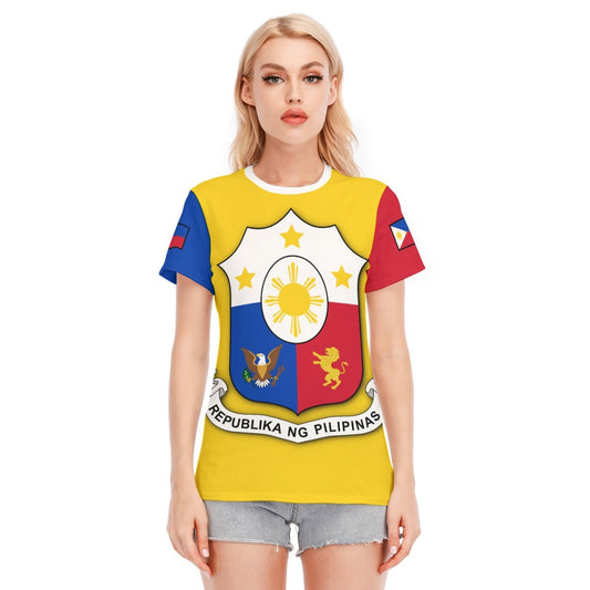 Philippines Coat Of Arms Flag Women's Cotton T-Shirt