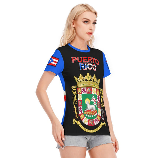 Women's Puerto Rican Round Neck Cotton T-Shirt