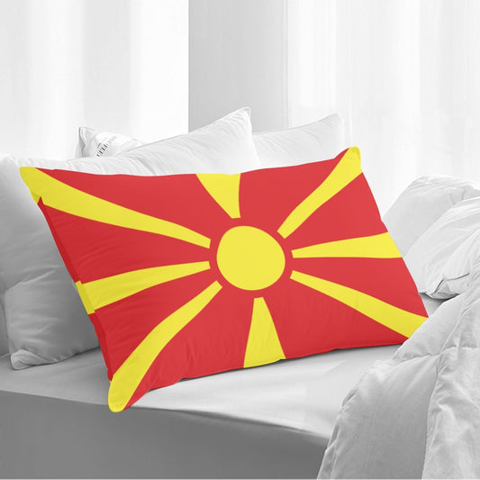 North Macedonia Flag Double Side Printing Pillow Cover（1PC）