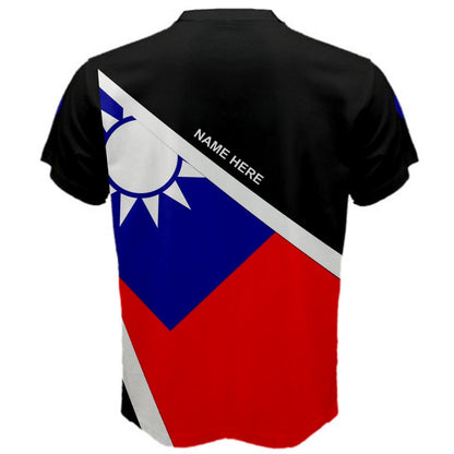 Custom Name TAIWAN Flag Coat of Arms T-shirt