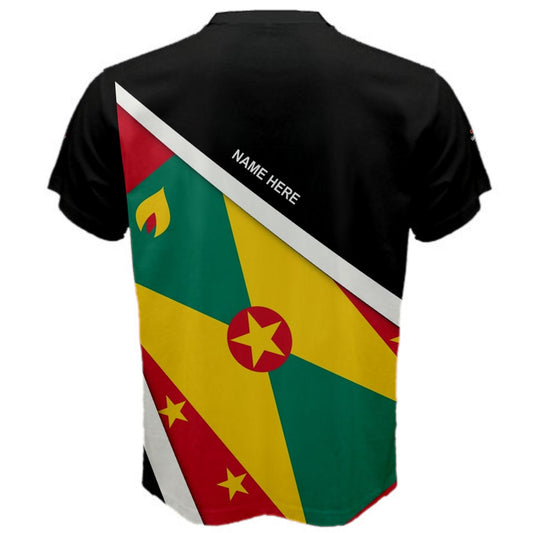 Custom Name Grenada Flag Coat of Arms Men's or Kids T-shirt