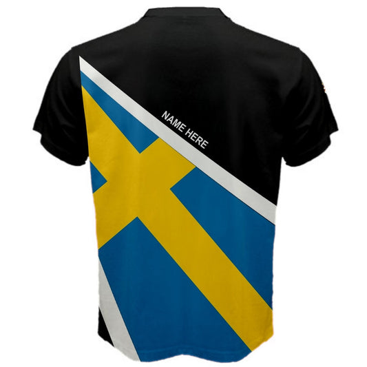 Custom Personalized Name Sweden Flag Men's or Kids T-shirt
