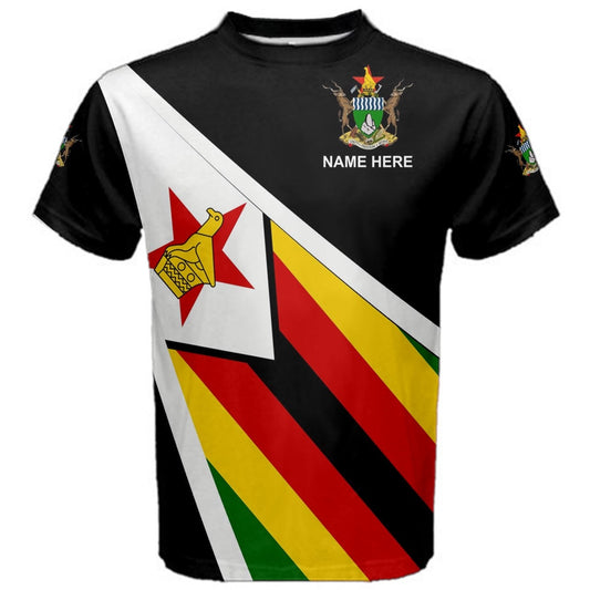Custom Name Zimbabwe Flag Coat of Arms T-shirt