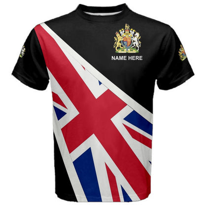 Custom Name United Kingdom Flag Coat of Arms T-shirt