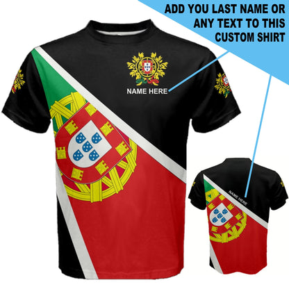 Custom Name PORTUGAL Flag Coat of Arms T-shirt