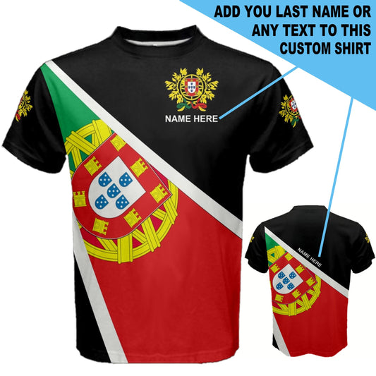 Custom Name PORTUGAL Flag Coat of Arms T-shirt