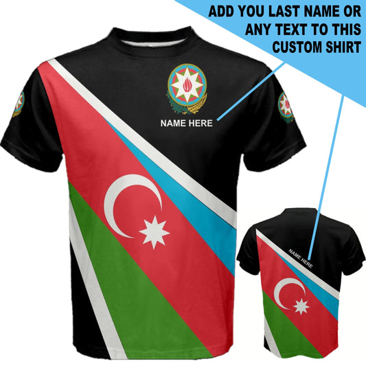 Custom Name Azerbaijan Flag Coat of Arms T-shirt